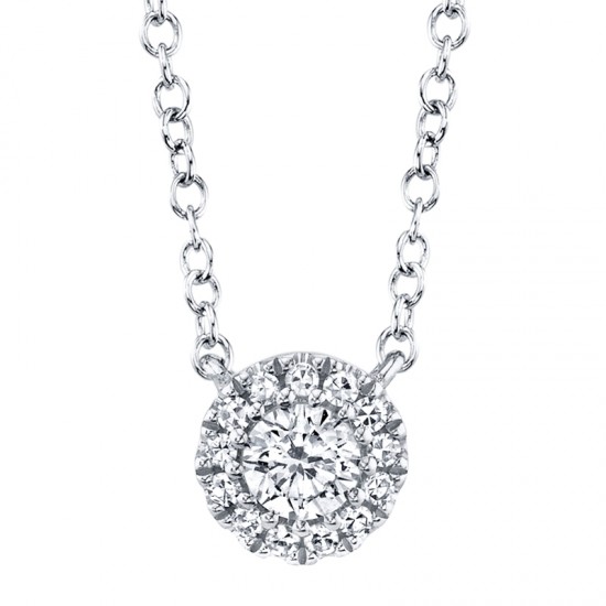 0.14ct 14k White Gold Diamond Necklace