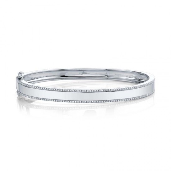 0.47ct 14k White Gold Diamond ID Bangle