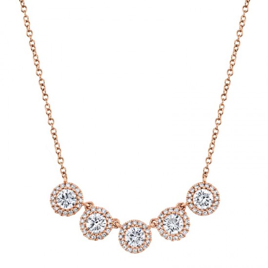 1.20ct 14k Rose Gold Diamond Necklace