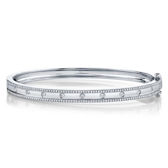 0.62ct 14k White Gold Diamond Bangle
