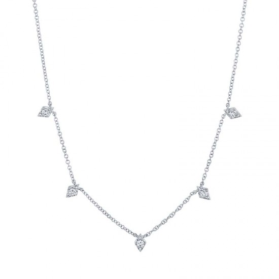 0.19ct 14k White Gold Diamond Necklace