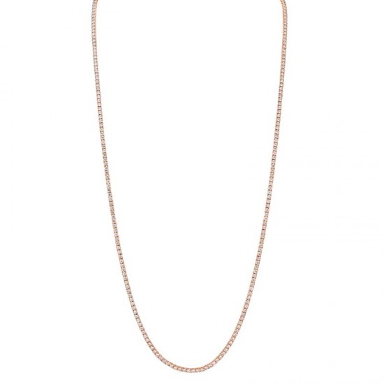8.70ct 14k Rose Gold Diamond Tennis Necklace 36