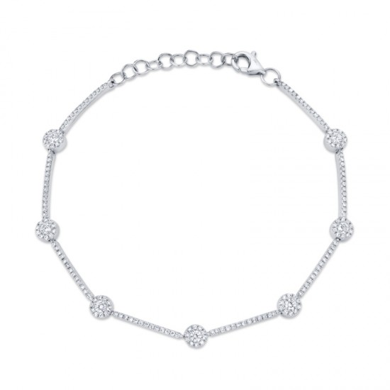 0.88ct 14k White Gold Diamond Bracelet