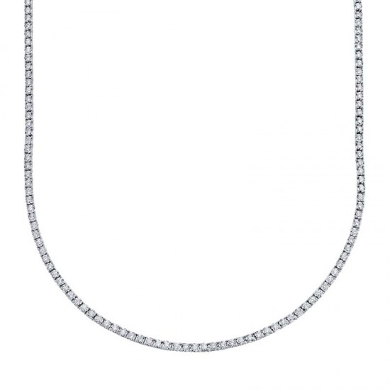3.96ct 14k White Gold Diamond Tennis Necklace