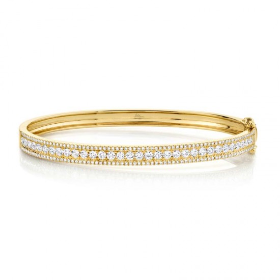 1.70ct 14k Yellow Gold Diamond Bangle