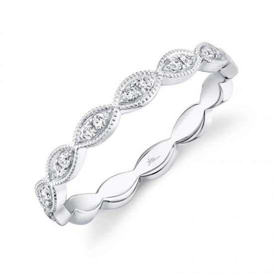 0.13ct 14k White Gold Diamond Lady's Band