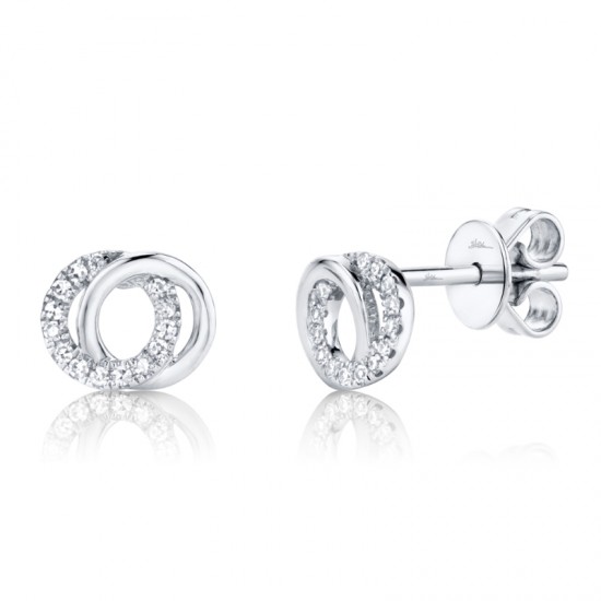 0.09ct 14k White Gold Diamond Circle Earring