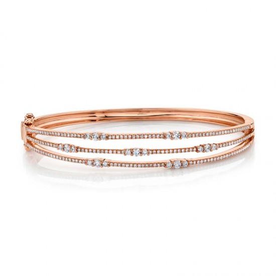 1.05ct 14k Rose Gold Diamond Bangle