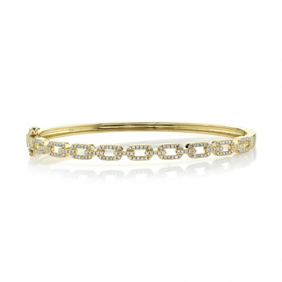 0.44ct 14k Yellow Gold Diamond Link Bangle