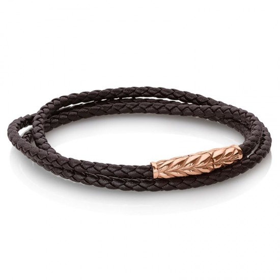 Italgem Steel Leather Bracelet