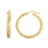 14K Gold Woven Half Round Hoop Earrings