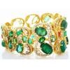 18K Yellow Gold Emerald Gemstone Bracelet