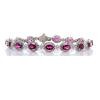 18K White Gold Rubelite Gemstone Bracelet