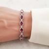 18K White Gold Rubelite Gemstone Bracelet