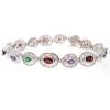 14K White Gold Diamond Gemstone Bracelet
