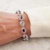 14K White Gold Diamond Gemstone Bracelet