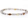 18K White Gold Diamond Gemstone Bracelet