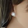 18K White Gold Diamond Gemstone Earrings