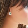 18K White Gold Tsavorite Gemstone Earrings