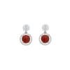18K White Gold Garnet Gemstone Earrings