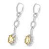 14K White Gold Citrine Gemstone Earrings