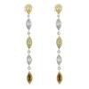 Platinum/Yellow Gold Diamond Gemstone Earrings