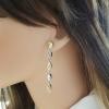 Platinum/Yellow Gold Diamond Gemstone Earrings