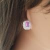 18K White Gold Sapphire Gemstone Earrings