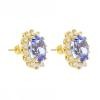 14K Yellow Gold Tanzanite Gemstone Earrings