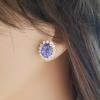 14K Yellow Gold Tanzanite Gemstone Earrings