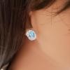 14K White Gold Topaz Gemstone Earrings