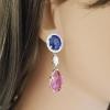 14K Two-Tone Mixed Gemstone Earrings