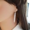 14K White Gold Diamond Gemstone Earrings