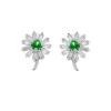 14K White Gold Emerald Gemstone Earrings