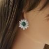 18K White Gold Tsavorite Gemstone Earrings