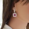 18K White Gold Ruby Gemstone Earrings