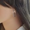 14K White Gold Diamond Gemstone Earrings