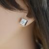 18K White Gold Diamond Gemstone Earrings