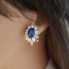 18K Yellow Gold Sapphire Gemstone Earrings