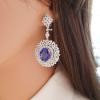 18K White Gold Tanzanite Gemstone Earrings