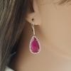 18K Rose Gold Ruby Gemstone Earrings