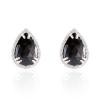 14K White Gold Diamond Gemstone Earrings