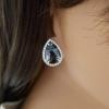 14K White Gold Diamond Gemstone Earrings
