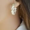 18K Two-Tone Diamond Gemstone Earrings
