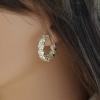 18K Two-Tone Diamond Gemstone Earrings