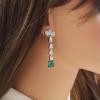 14K White Gold Emerald Gemstone Earrings