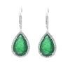 18K White Gold Emerald Gemstone Earrings