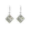 18K White Gold Diamond Gemstone Earrings