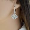 18K White Gold Diamond Gemstone Earrings