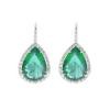 18K White Gold Emerald Gemstone Earrings